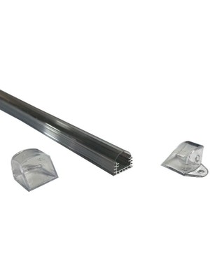 Lineer Alüminyum Boş Kasa Profil - LED Bar Boş Kasa Şeffaf Cam 1metre 2 Kanallı