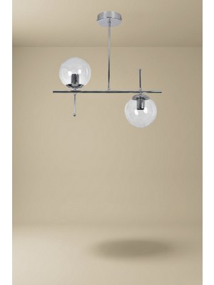 Ronisu Aydınlatma Axella Sarkıt 2'li Camlı Avize - Şık Tasarımlı Modern Avize