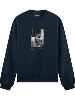 The Lucid Lab Keith Richards Backstage At Madison Square Garden New York 1975 Oversize Sweatshirt - Lacivert