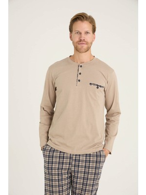 Kly Erkek Midi Yaka Pijama Takımı Şık Tasarım
