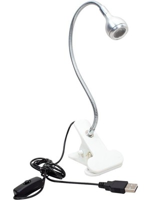 Ledon PowerMaster PM-20042 COB LED Akrobat Mandallı USB 6500K Beyaz Masa Lambası