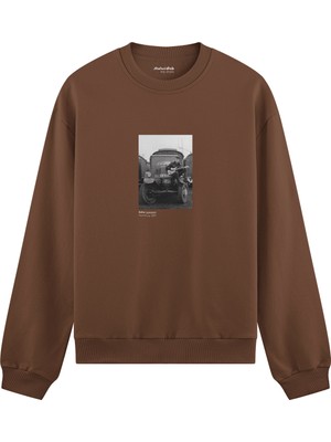 The Lucid Lab John Lennon Hamburg 1985 Oversize Sweatshirt - Kahverengi
