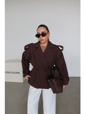 Özge Özgenç Kuşaklı Kruvaze Trençkot