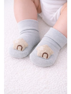 Greenmoon Figürlü Bebek Çorap %100 Pamuk Kaydırmaz Taban