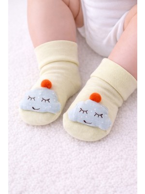 Greenmoon Figürlü Bebek Çorap %100 Pamuk Kaydırmaz Taban