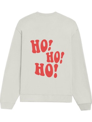 The Lucid Lab Ho Ho Ho Oversize Sweatshirt - Beyaz