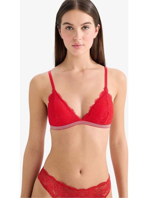 DeFacto Dantelli Çıkarılabilir Pedli Kırmızı Bra D6411AX24WN