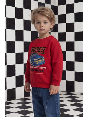 DeFacto Bisiklet Yaka Baskılı Sweatshirt Erkek Bebek G6139A526SP