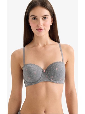 DeFacto Dantel Detaylı Kaplı Pedsiz Balenli Balkonet Sütyen F6140AX26SP