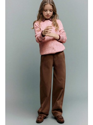 DeFacto Balloon Fit Oval Paça Gabardin Okul Pantolonu Kız Çocuk F7573A825AU