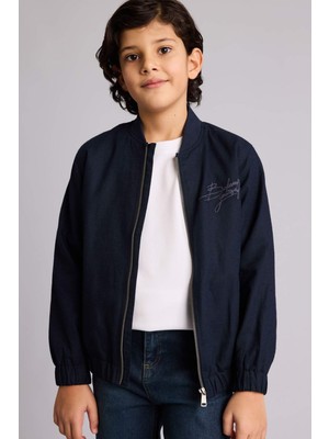 DeFacto Kolej Yaka Nakış Detaylı Bomber Mont Erkek Çocuk G6747A826SP