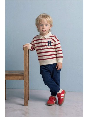DeFacto 2'li Takım Çizgili Sweatshirt Pantolon Erkek Bebek G6297A526SP