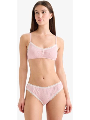 DeFacto %100 Pamuk Dantel Detaylı Ribana Brazilian Külot G6406AX26SP