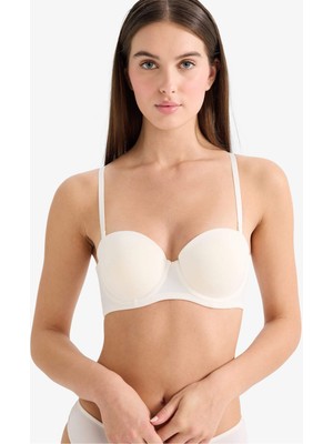 DeFacto Micro Kaplı Yarım Dolgulu Balenli Straplez Sütyen F9388AX25WN