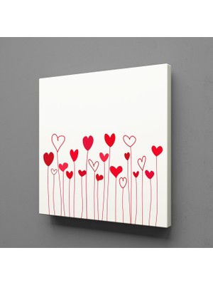 Technopa PEMBE KALPLER KANVAS TABLO - 25x25cm