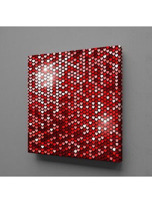 Technopa RENKLİ  KALPLER KANVAS TABLO - 30x30cm