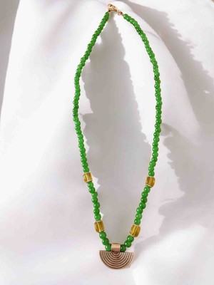 Lal Dizayn Boncuk Kolye - El Yapımı - Bohem Kadın Aksesuar