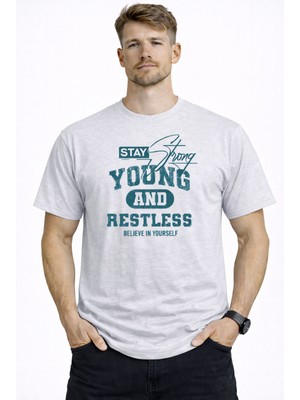 herkesemoda Stay Young Detaylı Basic Erkek T-Shirt