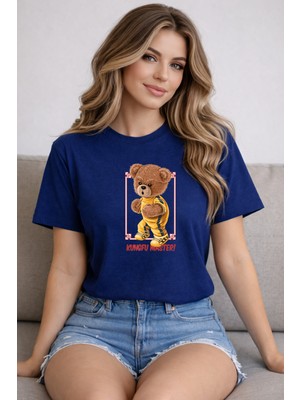 herkesemoda Kungfu Master Baskı Detaylı Basic T-Shirt