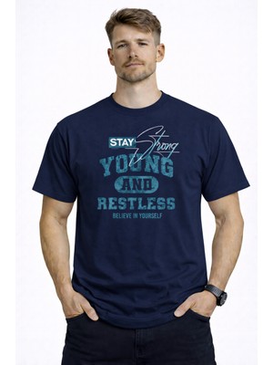 herkesemoda Stay Young Detaylı Basic Erkek T-Shirt