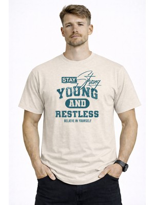 herkesemoda Stay Young Detaylı Basic Erkek T-Shirt