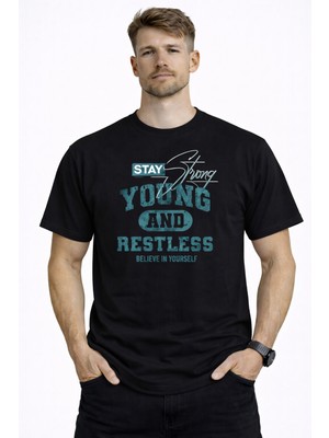 herkesemoda Stay Young Detaylı Basic Erkek T-Shirt