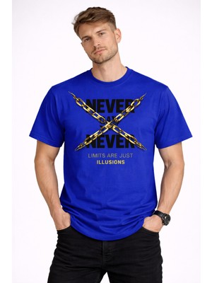 herkesemoda Never Say Detaylı Basic T-Shirt