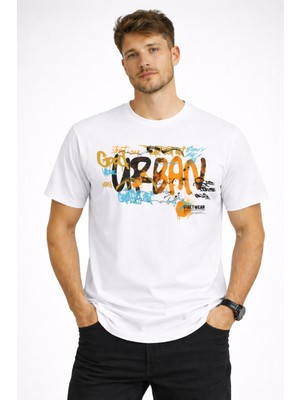 herkesemoda Good Urban Yazı Detaylı Basic T-Shirt