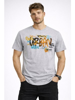 herkesemoda Good Urban Yazı Detaylı Basic T-Shirt