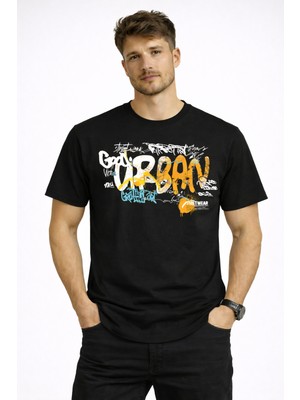 herkesemoda Good Urban Yazı Detaylı Basic T-Shirt