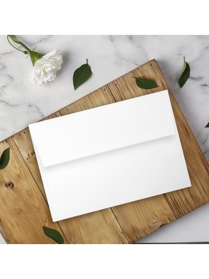 Seyhan Davetiye Beyaz Zarflı Davetiye Düğün - Nişan - Kına - Nikah (500ADET)