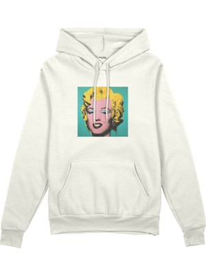 The Lucid Lab Andy Warhol / Marilyn Monroe Blue Oversize Hoodie - Beyaz