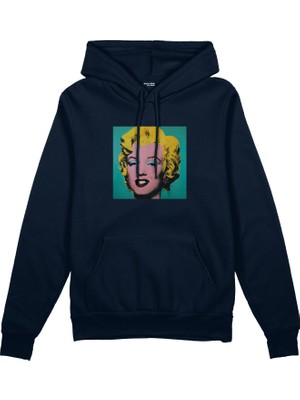 The Lucid Lab Andy Warhol / Marilyn Monroe Blue Oversize Hoodie - Lacivert