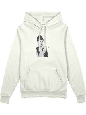 The Lucid Lab Audrey Hepburn Oversize Hoodie - Beyaz