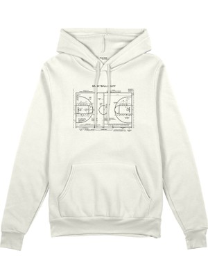 The Lucid Lab Basketball Court Oversize Hoodie - Beyaz