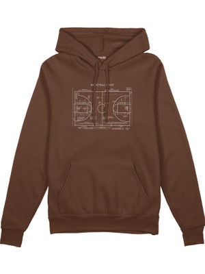 The Lucid Lab Basketball Court Oversize Hoodie - Kahverengi
