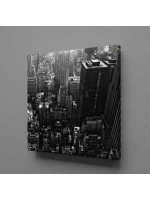 Technopa SİYAH YÜKSEK BİNALAR KANVAS TABLO - 25x25cm