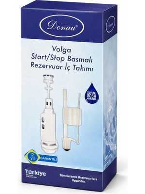 Donau Volga Start Stop Basmalı Rezervuar Iç Takımı – Klozet Iç Mekanizma Seti – Tüm Seramik Rezervuarlara Uyumlu – 2 Yıl Garantili