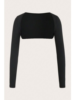 Tarz Cool Kadın Uzun Kollu Crop Bolero Bluz – Esnek Kumaş, Şık ve Modern Tasarım
