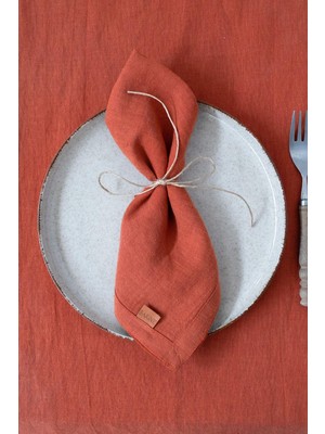 Barine Keten Karışımlı 2'li Peçete Turuncu