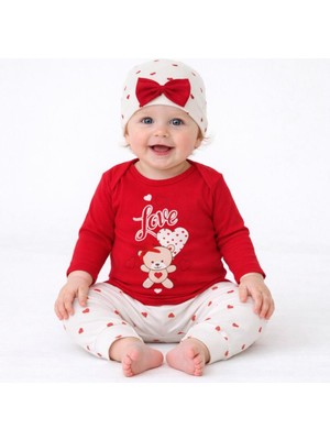 Yenidoğan Kız Bebek %100 Pamuk 3'lü Hastane Çıkış Seti - Yumuşak & Nefes Alan