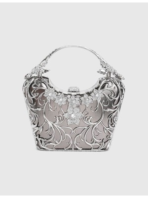 İLVİ Brielle Taşlı Antrasit Kadın El Çantası