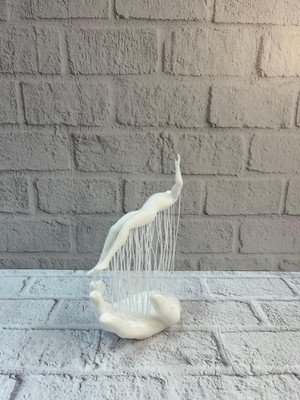 Astraltech Dekoratif El Üzerinde Insan Figürü Beyaz Minimal Sanatsal Biblo