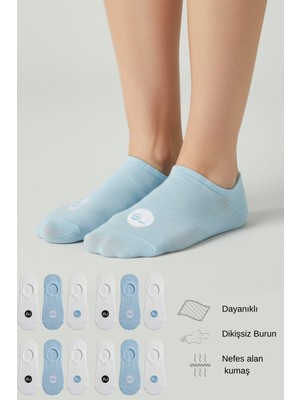 Allunique Penye Pamuk 12'li Bebe Mavisi Asorti Görünmez Sneaker Çorap