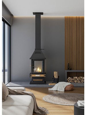 Theragone Median Metal Orta Şömine 65*65