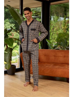 Kly Erkek V Yaka Boydan Dümeli Pijama Takımı