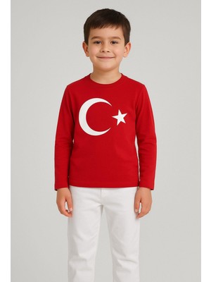 Gala Stil Gala Ayyıldızlı Uzun Kol Çocuk Tişört