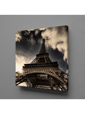 Technopa GRİ GÖKYÜZÜ VE EYFEL KULESİ KANVAS TABLO - 30x30cm