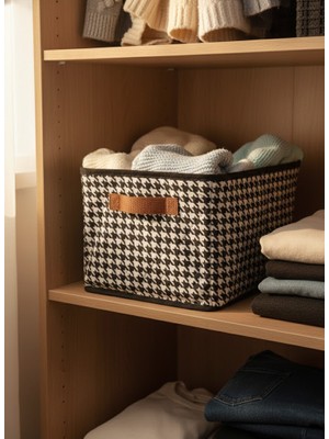 Raf Düzenleyici 25 cm - Kazayağı Desenli | 1 Adet | Çelik Destekli, Katlanabilir Kıyafet Saklama Organizeri