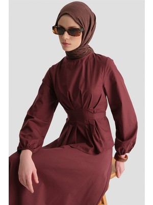 Armine Bağlama Detaylı Takım Bordo
